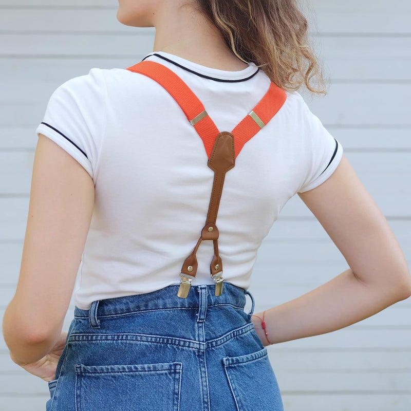 Action Ward Store Women's Suspenders - 1" Width - Y Back 4 Clip Skinny Ladies Suspenders - Image 4